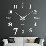 Large 3D Frameless Wall Clock Stickers