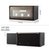 Dynamic Dark Burl Watch Winder - LCD Touchscreen, LED Backlight, and 3+5 Storage Compartment