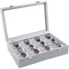 Watch Box Organizer Storage Boxes Grey Velvet