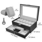 Hossejoy Leather Watch Box 12 Mens Watch Organizer