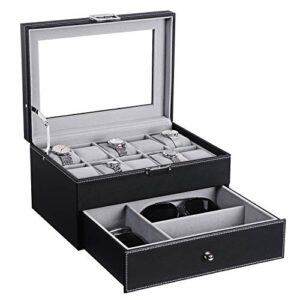 BEWISHOME Watch Box Organizer with Valet Drawer