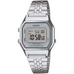 Casio Ladies Silver Tone Digital Retro Watch