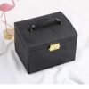 Elegance in Organization: Smileshe Leather Jewelry Box with 2 Drawers and Mirror - Perfect Valentine's Day Gift