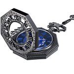 Mudder Vintage Mechanical Hand-Wind Skeleton Pocket Watch