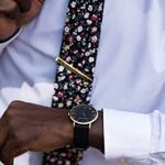 LJXII Lugano Watch with 40mm Black dial and Black Leather Strap