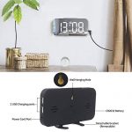 WulaWindy Digital Alarm Clock, Large Mirrored LED Display