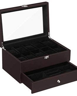 Wooden Watch Box 10 Slots Jewelry Organizer