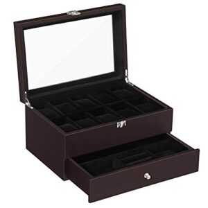 Wooden Watch Box 10 Slots Jewelry Organizer