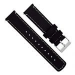 20mm Black/Linen BARTON Quick Release Top Grain Leather