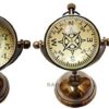 Nautical Desk Ship Clock with Magnetic Compass