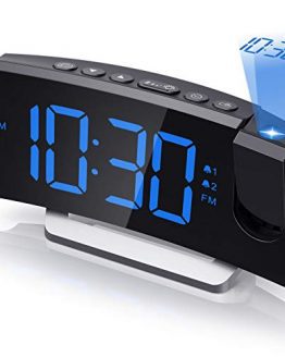 Projection Alarm Clock Radio Digital Clock with USB Charger