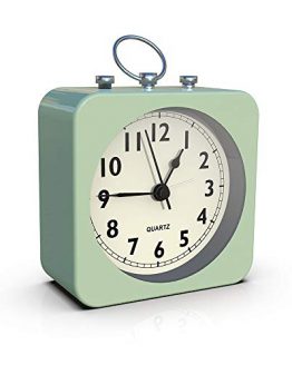 Green  Alarm Clock with Square Metal Case