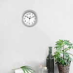 Silver Wall Clock 9 inch Silent Non Ticking Quartz