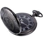 Black Dial and Chain Hicarer Quartz Pocket Watch