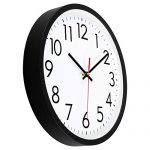 Lumuasky Black Wall Clock, Silent Non-Ticking 12 Inch