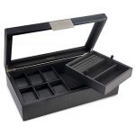 Glenor Co Valet Jewelry Box Large Glass Lid