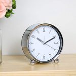 Wake Up in Style – Cute 4-Inch Silent Analog Alarm Clock (White)