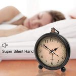 Vintage Alarm Clock Non Ticking Small Clock with Night Light
