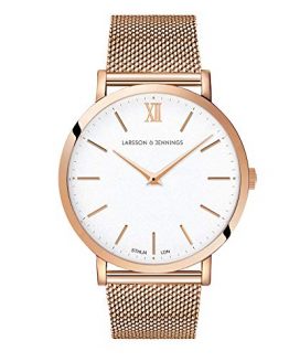 Larsson & Jennings Rose Gold Watch with 40mm Satin White dial