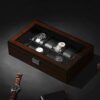 Watch Box Organizer Display Case Leather Interior