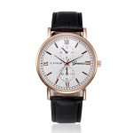 Luxury Men's Leather Wrist Watch - Glass Quartz Analog