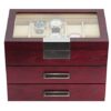 TimelyBuys Luxury 30 Cherry Wood Watch Box Display Case