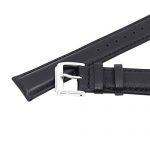 Berfine 22mm Black Calf Leather Watch Band Replacement