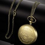 Hicarer Dad Present from Daughter to Father Engraved Pocket Watch