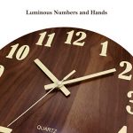 Wall Clock Silent Wooden Design Night Lights
