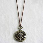 SEWOR Retro Delicate Gear Type Pocket Watch with Two Chains Leather