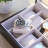 Solid Espresso 12 Slot Wood Watch Box Organizer