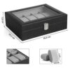 SONGMICS 10-Slot Watch Box, Faux Leather Watch Case