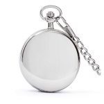 Elegance in Time: Engravable Pocket Watch with Navy Blue Dial