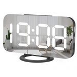 Digital Alarm Clock,Large Mirrored LED Clock,Snooze