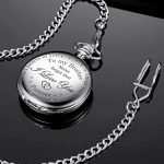 Pocket Watch Engraved with Chain for Mens