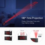 Projection Alarm Clock with USB Phone Charger - Easy-to-Use Digital Clock for Bedrooms