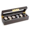 Glenor Co Wooden Watch Box Case with Gold Buckle Legs