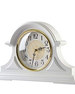 White Retro Mantle Vintage Table Clock
