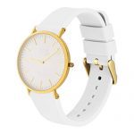 18mm Silicone Watch Band with Gold Buckle