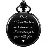 Pocket Watch Father Chain Engraved Black