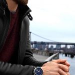 Original Mens Watches Chronograph Analog Blue Watch Dial with Date