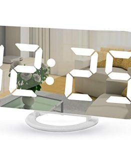 LED Mirror Electronic Clock Snooze Mode