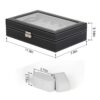Watch Box Organizer Watch Holder for Men, Glass Top