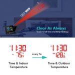 Projection Alarm Clock Projector on Ceiling with Indoor/Outdoor Temperature Display
