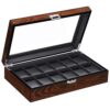 Watch Box Organizer Display Case Leather Interior
