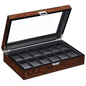 Watch Box Organizer Display Case Leather Interior