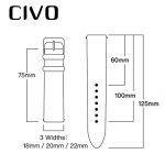 CIVO Genuine Leather Watch Bands Top Calf Grain Leather