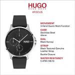 HUGO by Hugo Boss Men's Black Leather Strap Watch: Precision and Style Unleashed