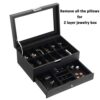 BEWISHOME Watch Box Organizer with Valet Drawer