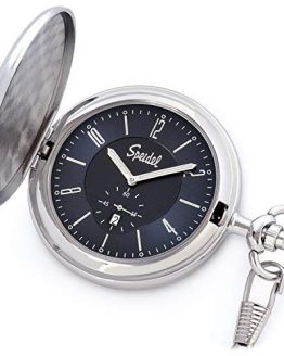 Navy Blue Dial Silver-Tone Engravable Pocket Watch
